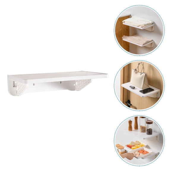 Mobutofu White 40x25cm Multifunctional Plastic Storage Rack, PP Material, Punch-Free Easy Installation, Organizer