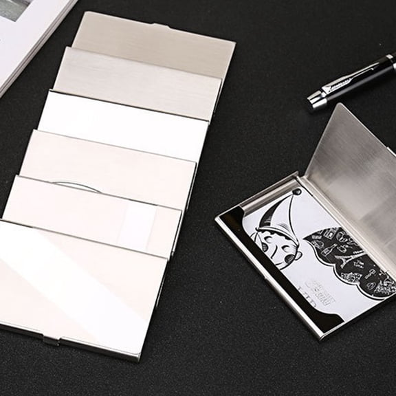 Mobutofu Business Card Folder Stainless Steel Silver 1Set