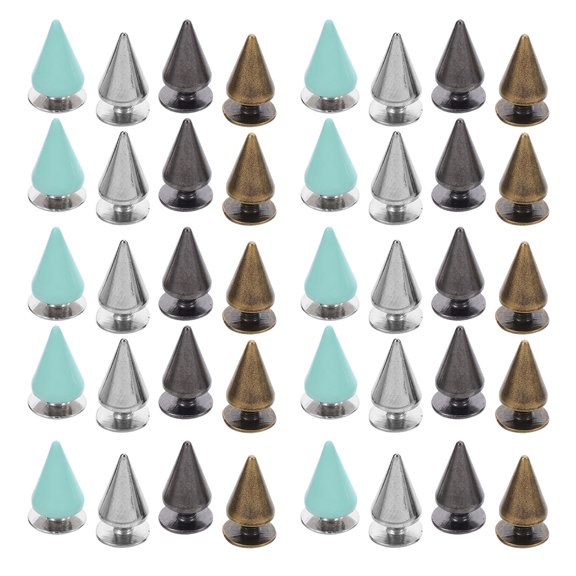 Mobutofu 1Set Screw Back Cone Rivet Studs in Assorted Colors Durable Alloy Studs for DIY Leathercraft
