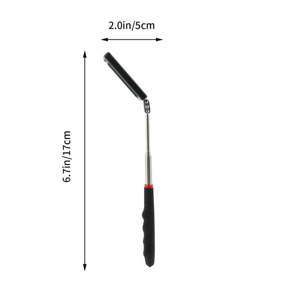 Mobutofu 1Set Extending Inspection Work Mirror For Mechanics 6.7X1.9In Telescoping Led Lighting
