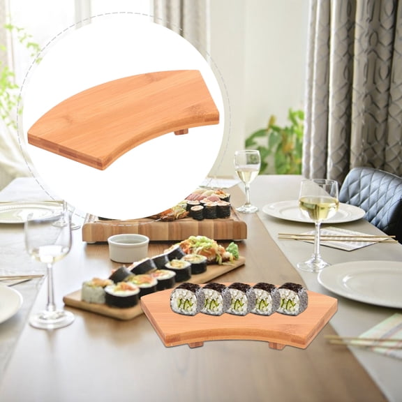 Mobutofu 1Set Farmhouse Style Sushi Plate Log Color for Dinner Table and Food Serving