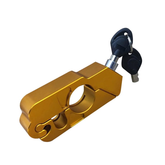 Mobutofu Motorcycle Lock Aluminum Alloy Heavy Duty Anti Theft Handlebar Lock in Golden