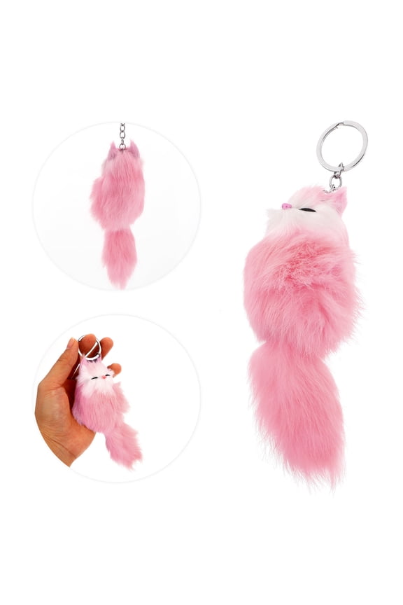 1Set Key Ring Keychain Decor Plush Shape Bag Decor for Friends Family