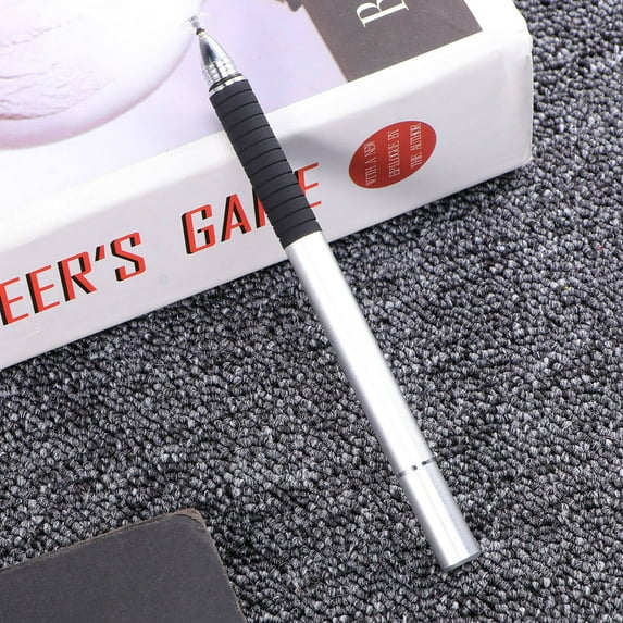 Mobutofu 1Set Metal Stylus Pen Silver Disc and Fiber Tip Design for Drawing Note-taking Capacitive Touch Everyday Use