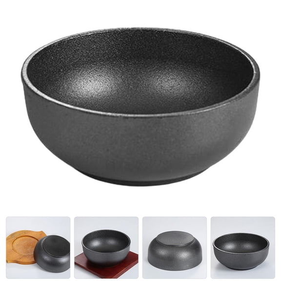 Mobutofu 1Set Reusable Korean Style Cast Iron Bowl for Daily Use in Kitchens 15.7X15.7X2.4In