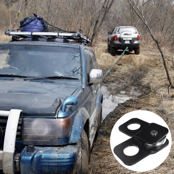 Mobutofu Block Pulley with Hook 1 Set for Off-Road Recovery and Self Rescue, Steel, 5.7x3.1x0.4 Inches