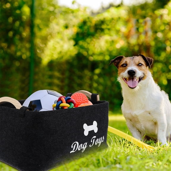 Mobutofu 2 Pcs Felt Storage Case Cat Toy Storage Black for Pet Owners