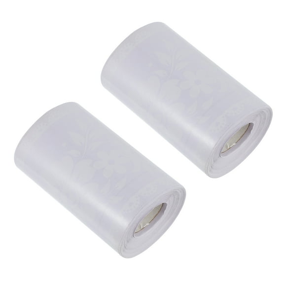 Mobutofu 2 Rolls Decorative Wall Decal Stickers White PVC Lace Border for Bathroom Glass Door and Home Decor