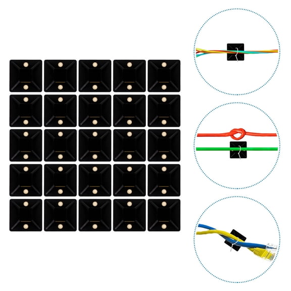 Mobutofu 200Pcs Self-Adhesive Cable Management Tools for Home Organization Assorted Color 1.10X1.06X0.24in