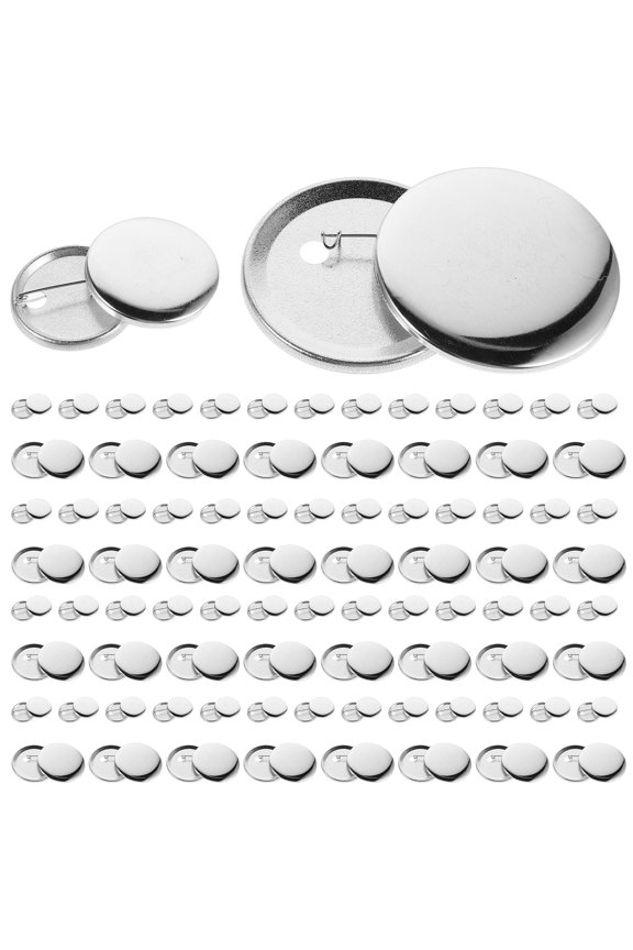 200Sets Round Metal Pin Back Button Badge Kit White Durable Button Maker Machine Supplies for Custom Designs