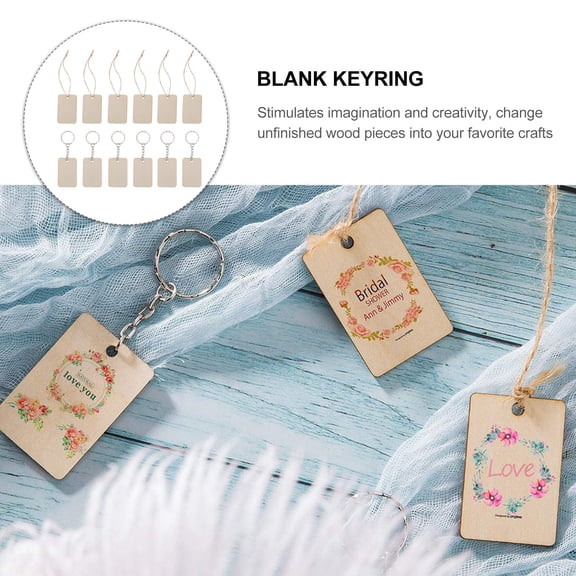 Mobutofu 201-Piece Keychain Craft Kit with Beige Wooden Elements for Hobbyists and Craft Projects