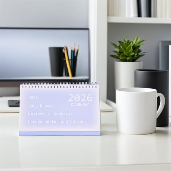 Mobutofu 2026 Spiral Bound Purple Academic Year Calendar with Flip Pages and Thick Paper for Daily Scheduling