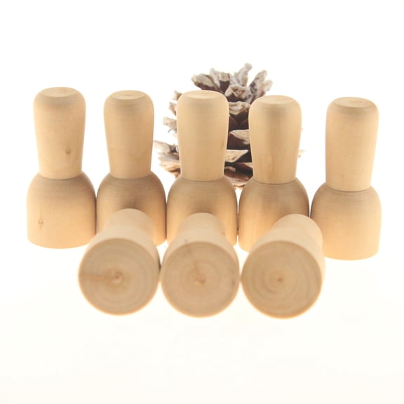 Mobutofu 20Pcs Crafts for Kids Wooden Puppet Light Brown 4.5 x 2 x 4.5Cm