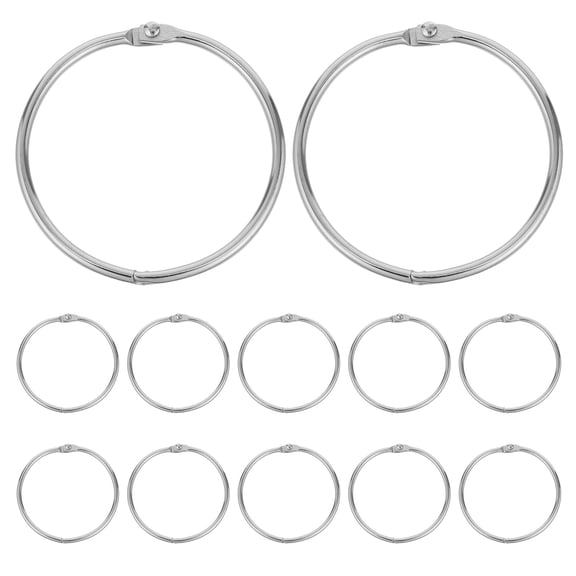 Mobutofu 20Pcs Plated Silver Loose Leaf Binder Rings with Easy Clasp for Office and Craft Binding