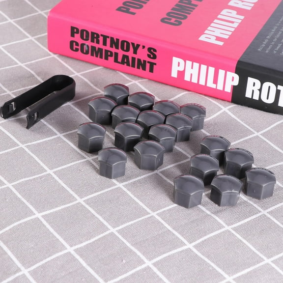 Mobutofu 21Pcs Car Wheel Lug Nut Covers 17Mm Abs Grey For Dust Protection Hexagonal