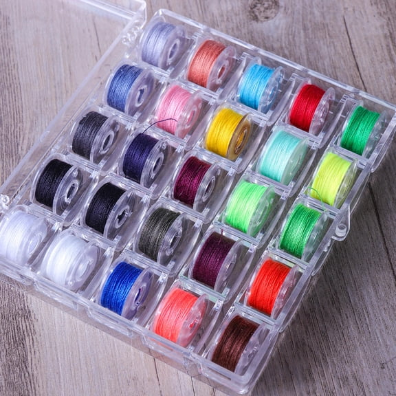 Mobutofu 25-Pack Clear Plastic Bobbins for Embroidery Thread Storage and Sewing Organizer Kit, Essential Sewing Accessories