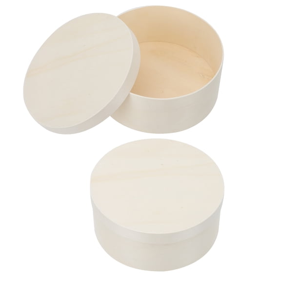 Mobutofu Natural Beige Wood Cake Packaging Box Eco-Friendly and Safe 2Pcs