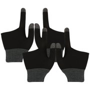 Mobutofu 2Pairs Breathable Black Finger Gloves for Gaming with Advanced Graphene Touch Control