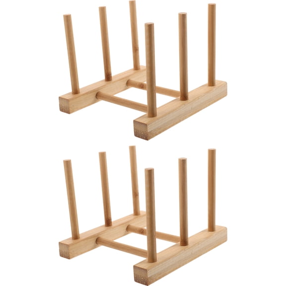 Mobutofu 2Pcs Light Brown Bamboo Bottle Drying Organizer with Strong Carrying Capacity