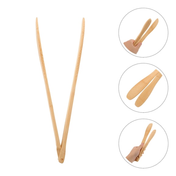 Mobutofu 2-Pack Toast Tongs with Grip, Non- Kitchen Utensils for Cooking and Serving, Beige