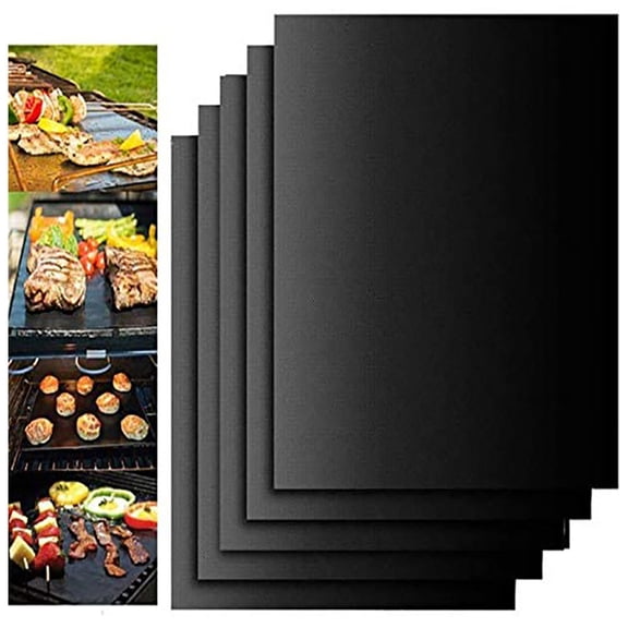Mobutofu 2Pcs Practical Heat Resistant Oven Mats Nonstick Baking Sheets for Roaster Liners Black