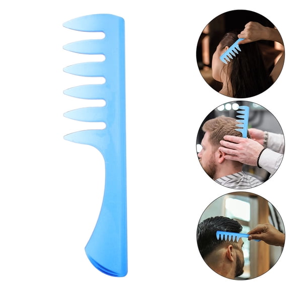 Mobutofu 2Pcs Blue Wide Tooth Hairdressing Comb for Detangling and Styling Thick Curly Hair