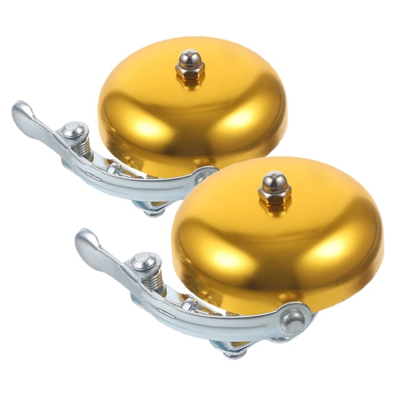 Mobutofu 2Pcs Durable Golden Bike Handlebar Ring Bell Easy Install Loud Sound for Cycling