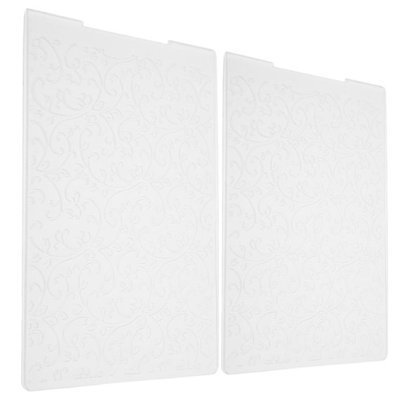 Mobutofu 2Pcs Durable Plastic Embossing Plates for Handmade Cards with Intricate Vine and Leaf Patterns