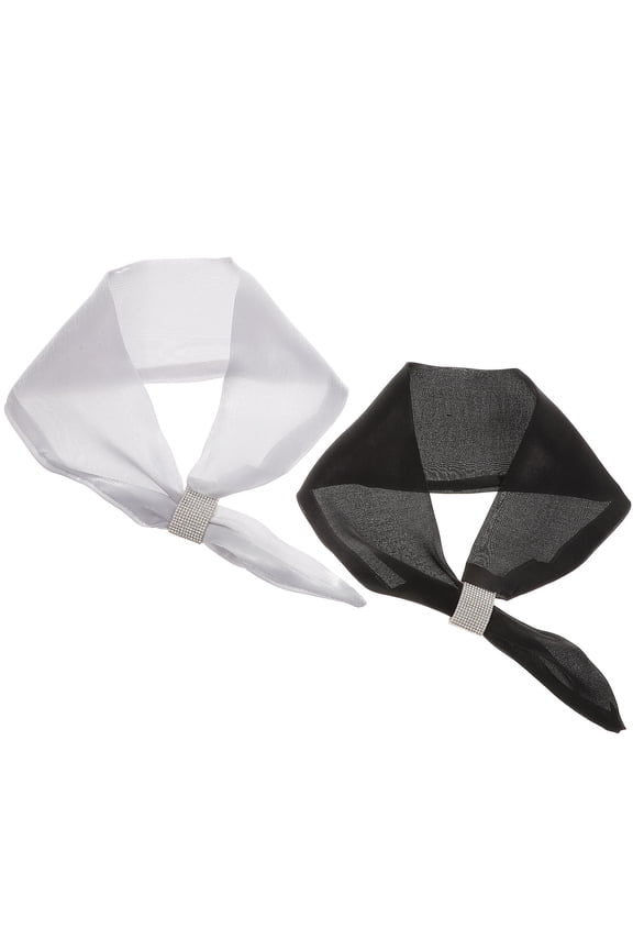 2Pcs Elegant Imitation Silk Neckerchief for Women Suitable for All Occasions