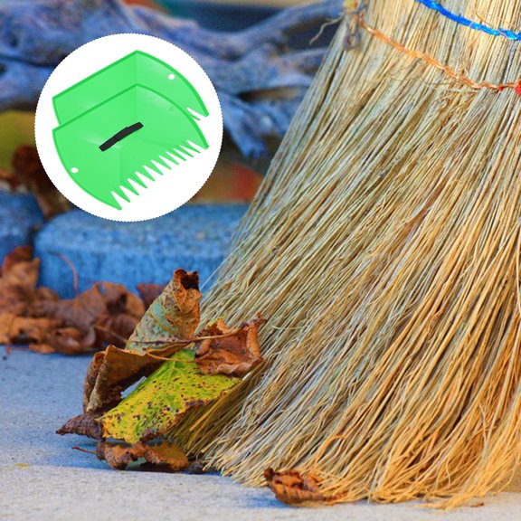 Mobutofu 2- Plastic Garden Cleaning Rake for Outdoor Use with and Sturdy Construction