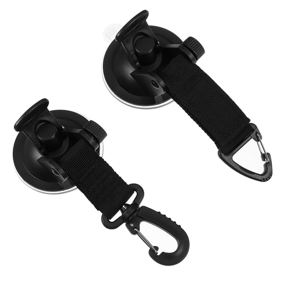 Mobutofu 2Pcs Heavy Duty Suction Cup Hooks Black ABS Nylon Multi Purpose Suction Cup Clip for Car Use