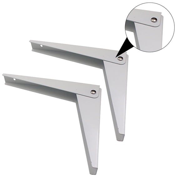 Mobutofu 2Pcs Heavy Duty White Storage Rack Brackets Wall Mounted Shelf Supports for Home Use