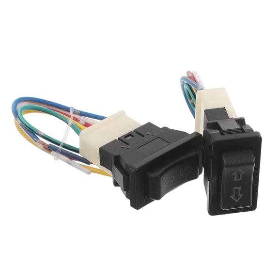 Mobutofu 2Pcs Master Power Window Switch Black with Wiring Harness and Socket Adapter for Cars