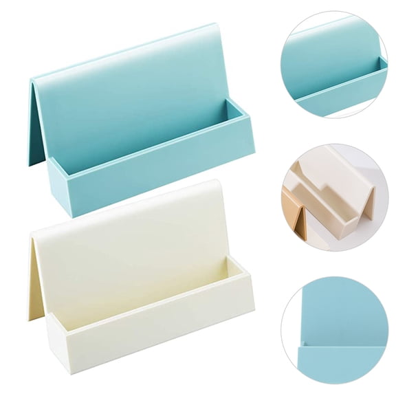 Mobutofu 2Pcs Name Card Display Stand Plastic for Office Use 10.6X5.5In