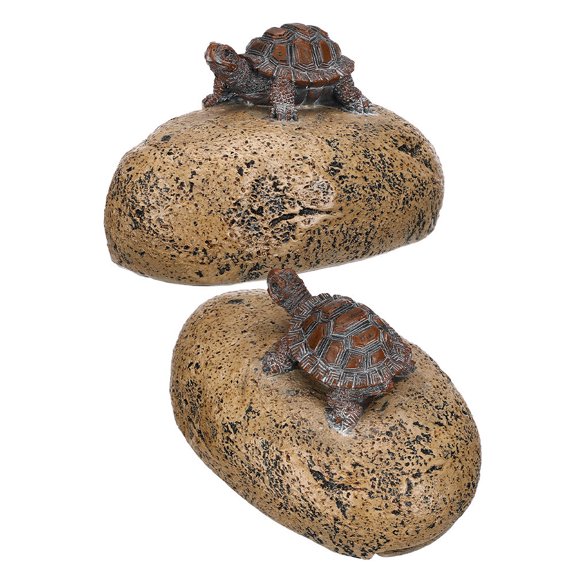 Mobutofu 2-Pack Outdoor Key Storage Box in Stone Turtle Shape, Weatherproof Hideaway for Secure Home and Garden Use