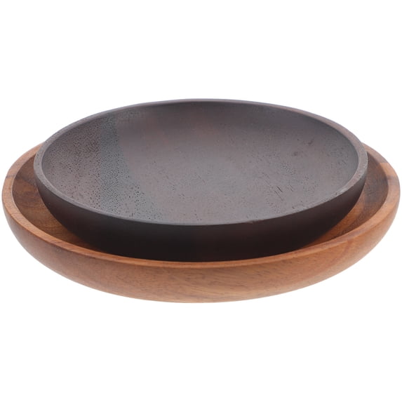 Mobutofu 2Pcs Plate Acacia Mangium Wood Heat Resistant For Homes