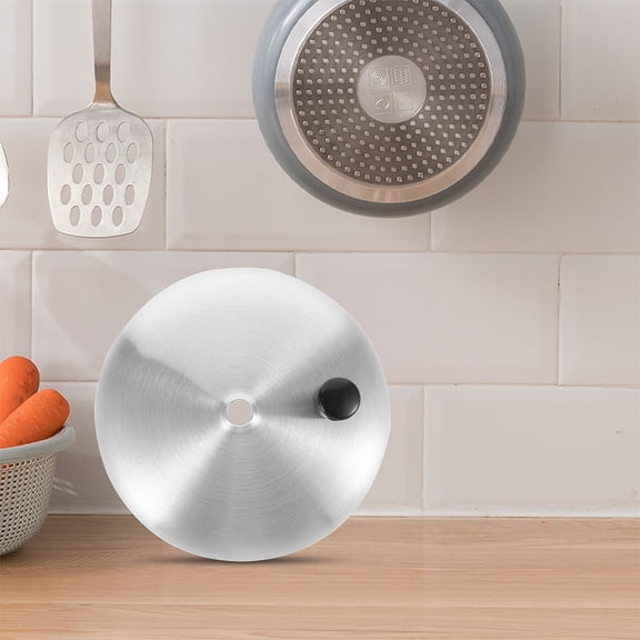 Mobutofu Set of 2 Stainless Steel Cooking Pot Lids with Comfortable Non- Handles for Kitchen Use