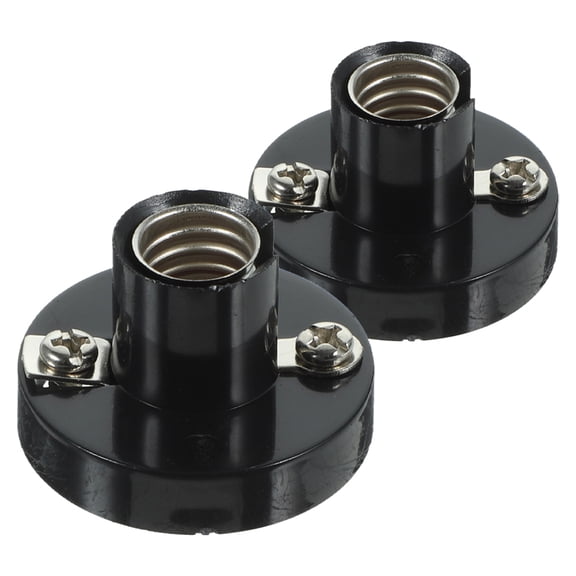Mobutofu 2Pcs Black E10 Screw Lamp Holder for Ceiling and Wall Light Fixtures Home Use