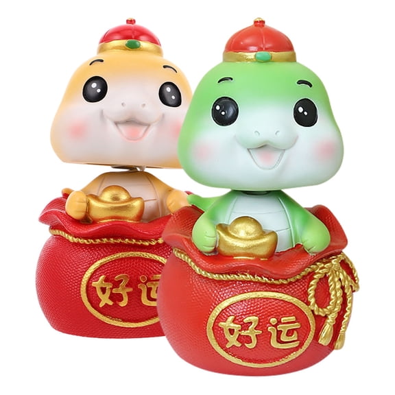 Mobutofu 2-Pack Resin Snake Figurines, Cute Decorative Sculptures for Desk, Car, Home, Office Display and