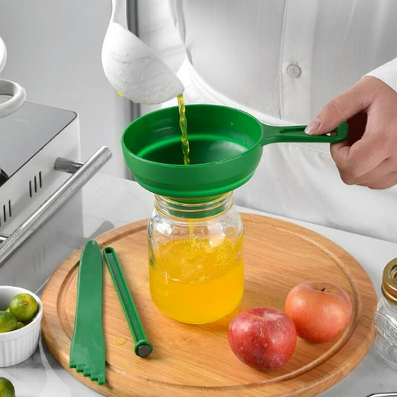 Mobutofu 2Pcs Retractable Foldable Funnel Silicone Wide Mouthed For Liquid Transfer Home Use