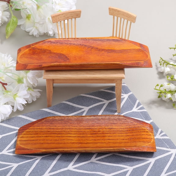 Mobutofu Set of 2 Reusable Mini Sushi Trays, Rectangular Natural Wood, Perfect for Home and Hotel Use