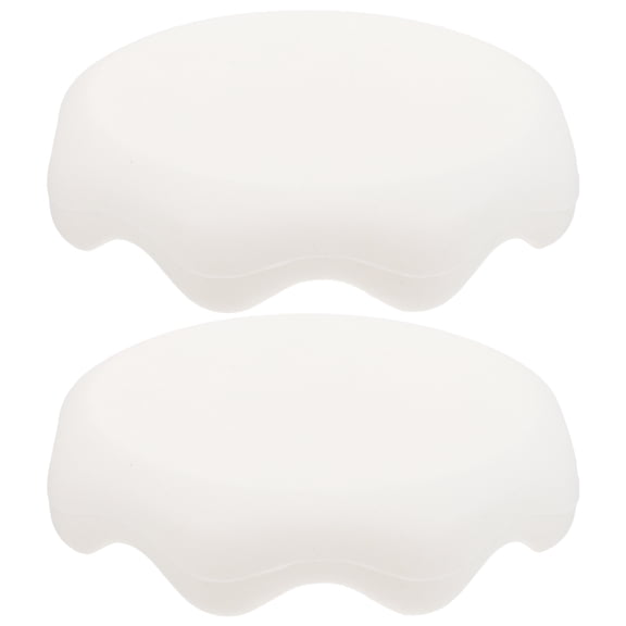 Mobutofu 2-Pack Reusable White Silicone Cup Lids, Heat Retaining Covers for Home, Office, and Travel Use