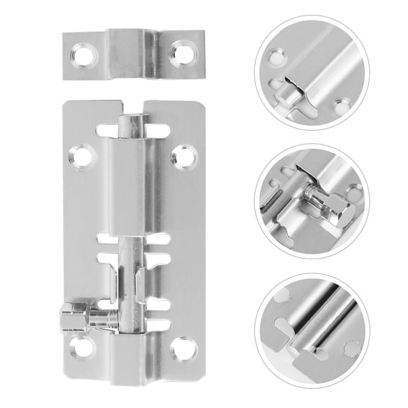 Mobutofu 2Pcs Secure Locking Latch for Doors and Windows in Brushed Nickel Finish