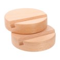 thumbnail image 1 of Mobutofu 2Pcs Simple Phone Brackets Wood Phone Stand for Home Office Dormitory Travel 3.14X3.14X0.79in, 1 of 8