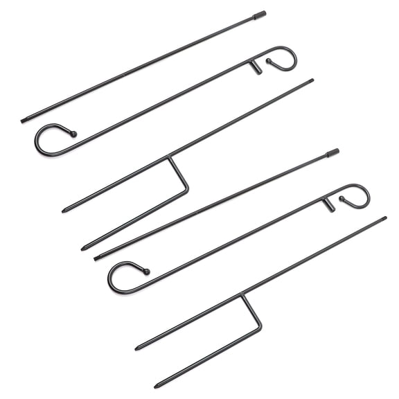 Mobutofu 2Pcs Universal Flag Pole Holder for Standard Metal Flag Support .8X17.5in