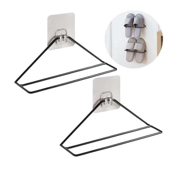 Mobutofu 2-Tier Mounted Slippers Rack Iron Space-Saving Organizer for Shoes 11.8 x 2.4 Inches
