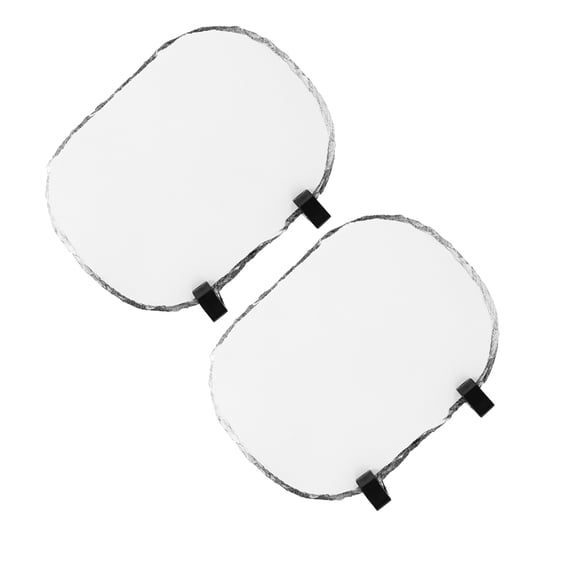 Mobutofu 2Set White Natural Stone Sublimation Photo Plaque Frame Blank for Heat Transfer Crafting