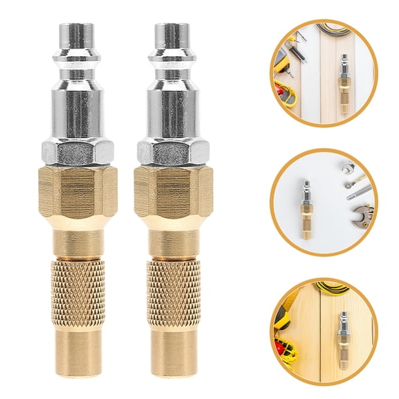 Mobutofu 2Pcs Durable Copper and Steel Air Hose Attachments for Precise Tire Inflator Connection