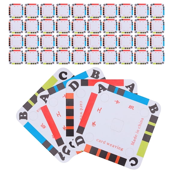 Mobutofu 300 Pieces Multi-Color Paperboard Weaving Cards Kit for Tablet Weaving and Craft Projects
