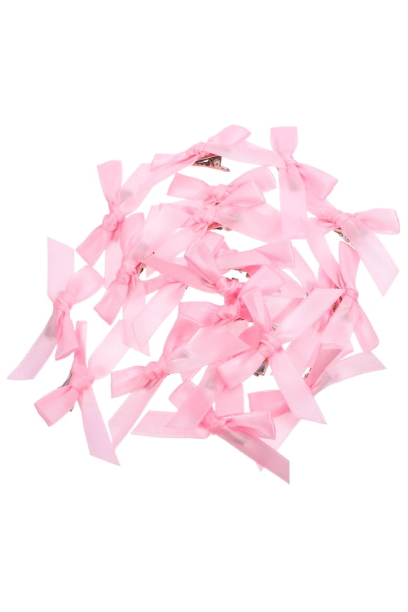 30Pcs Pink Bow Hair Clips Soft Ballet Ribbon Alligator Clips for Home Use Lightweight Style